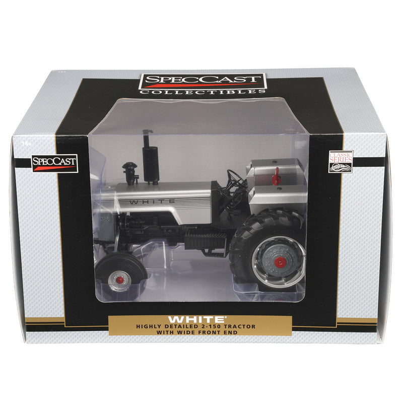 1/16 White 2-150 Silver Stripe Open Station Tractor with Wide Front & Rear Singles by SpecCast