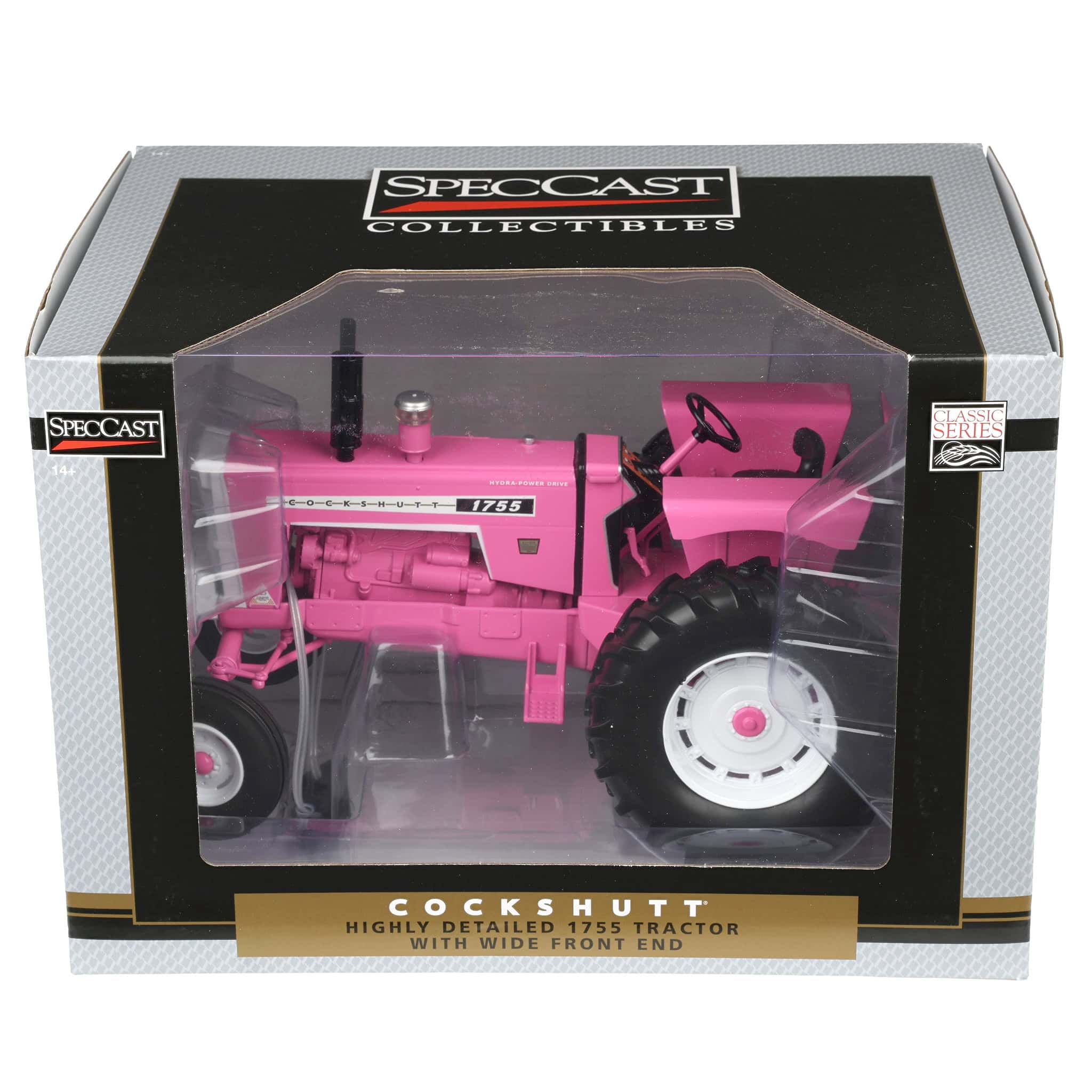 1/16 Pink Cockshutt 1755 Open Station Tractor with Wide Front by