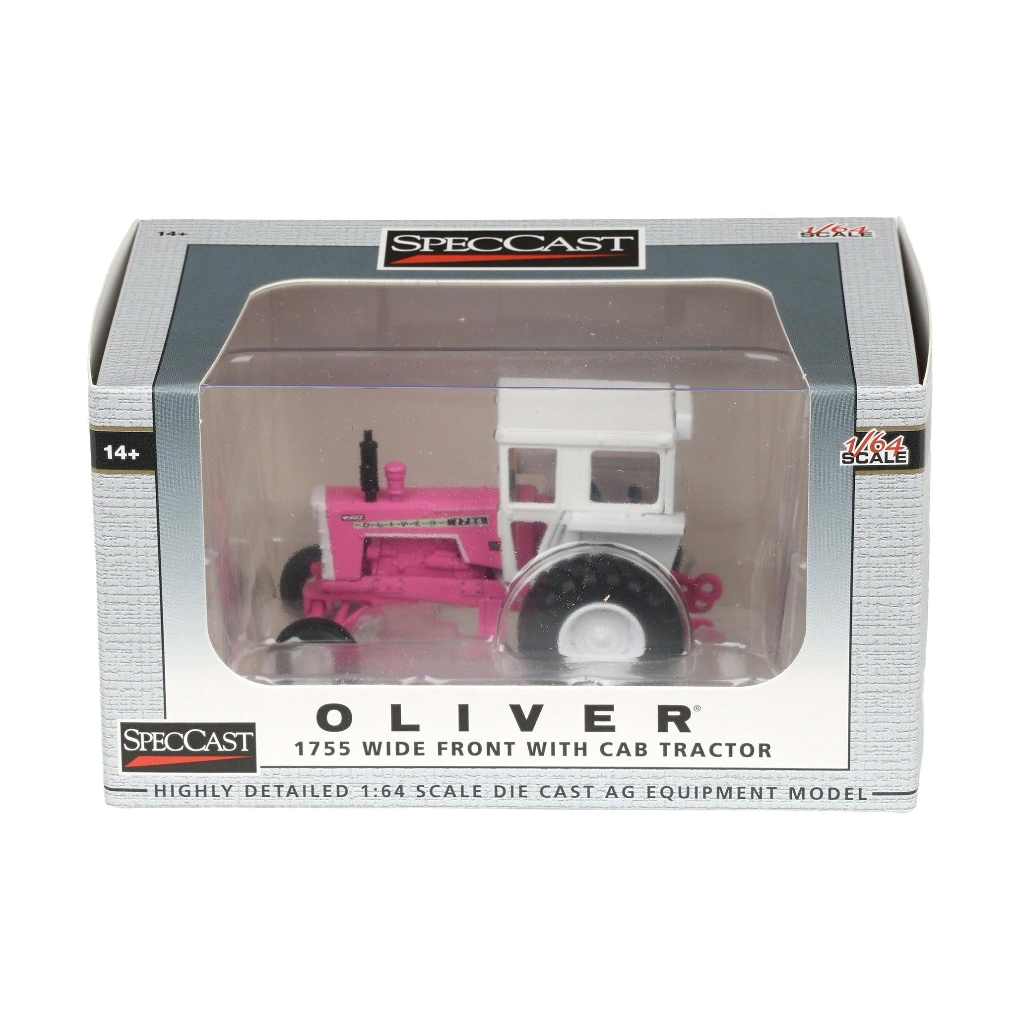 1/64 Pink Oliver 1755 Tractor with Wide Front & Cab by SpecCast