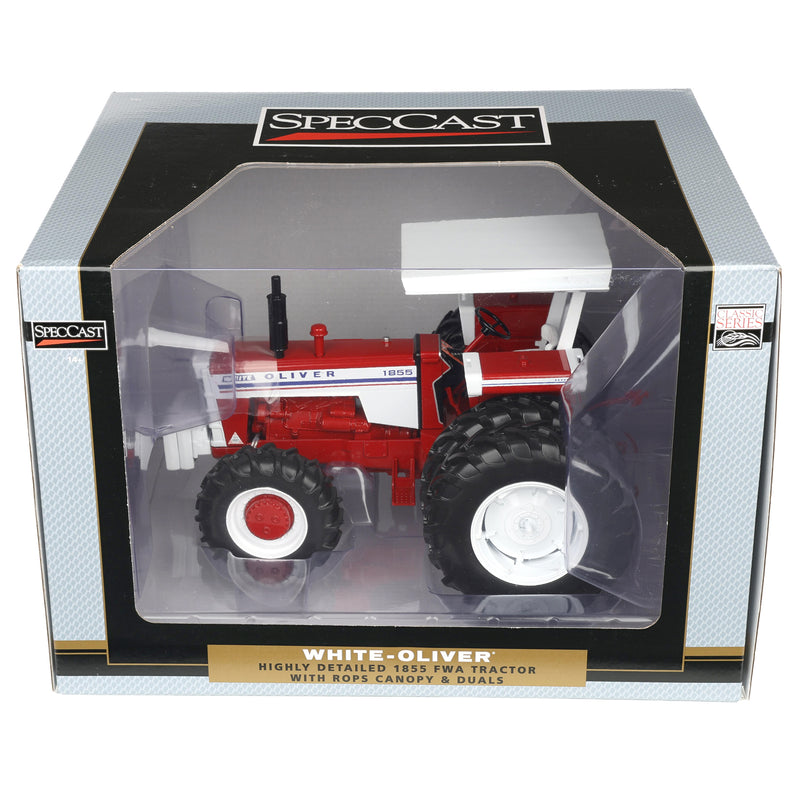 1/16 White Oliver 1855 Tractor with Canopy ROPS & Rear Duals by SpecCast