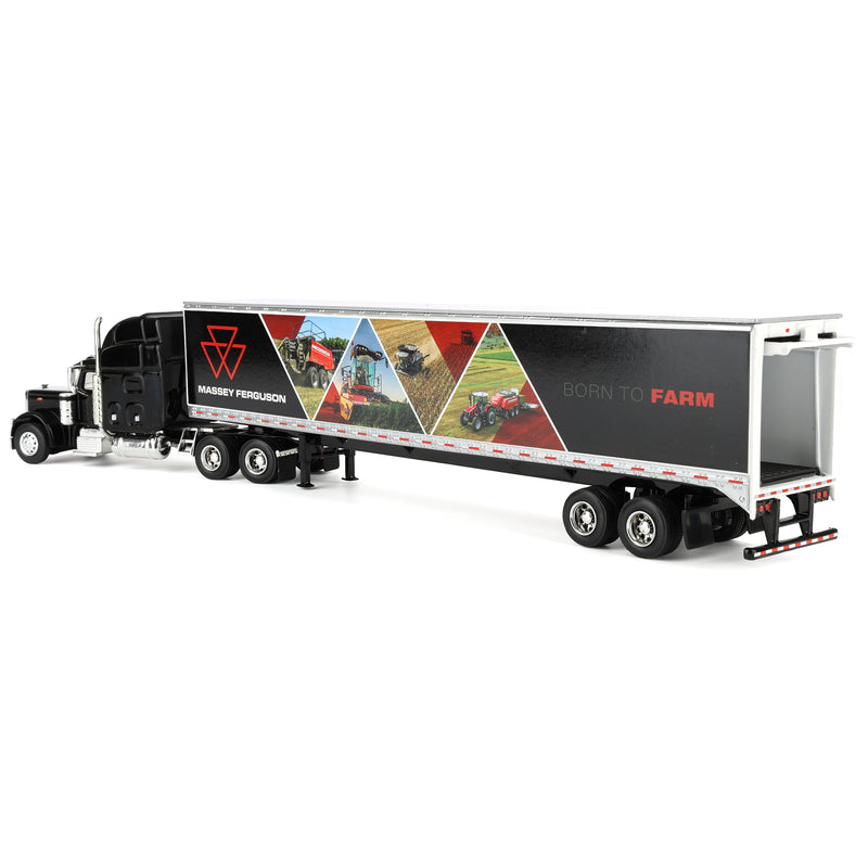 1/64 Peterbilt 379 Semi Truck with Box Trailer by SpecCast, Massey Ferguson "Born to Farm"