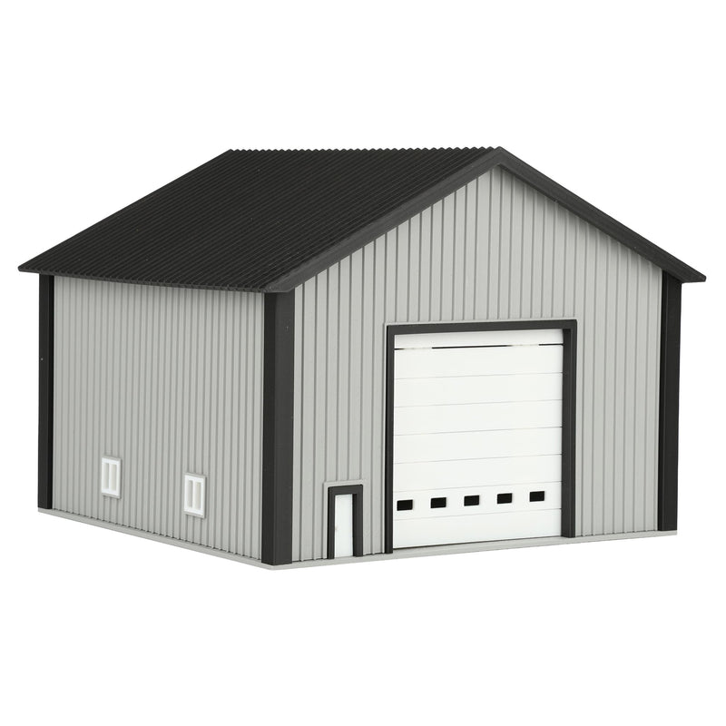 1/64 50 by 50 Shop Dark Grey with White Door by Microville Toys