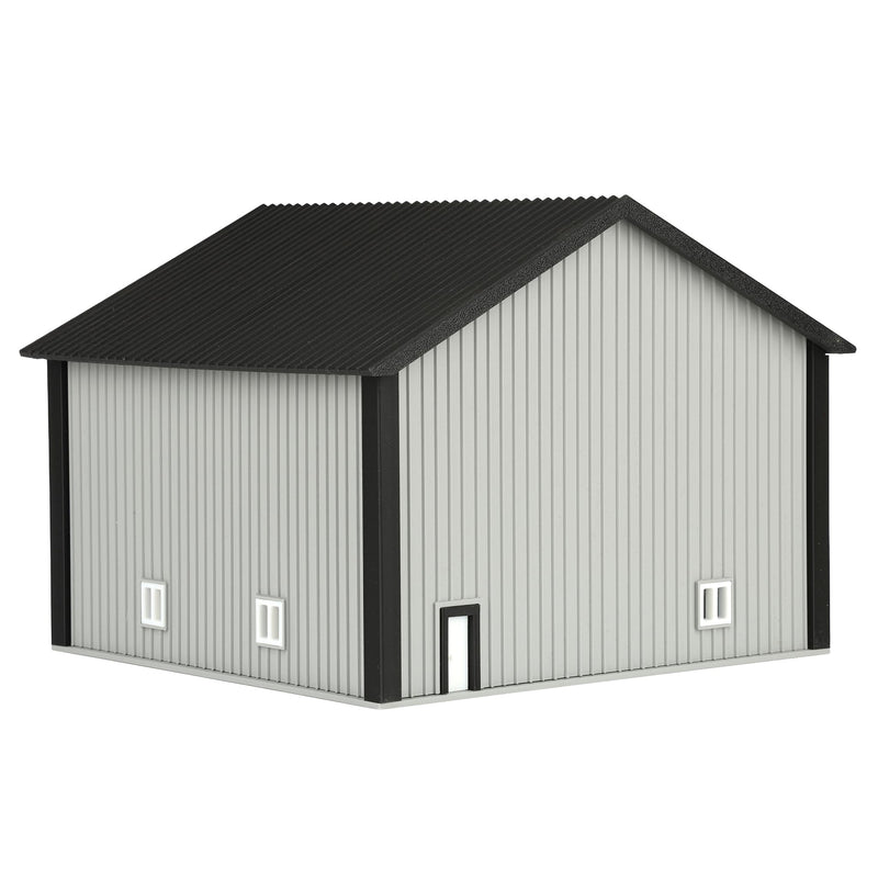 1/64 50 by 50 Shop Dark Grey with White Door by Microville Toys