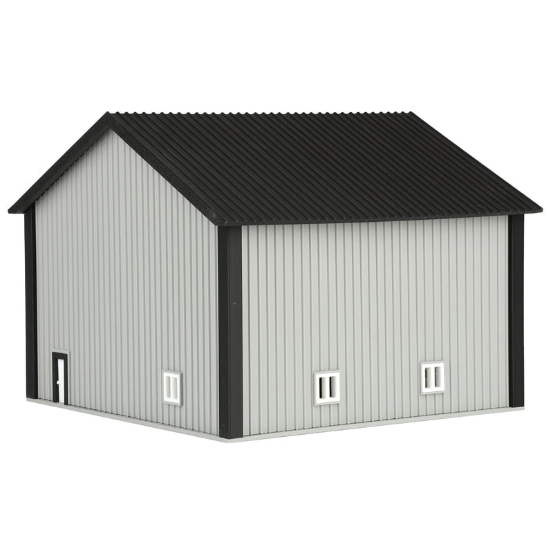 1/64 50 by 50 Shop Dark Grey with White Door by Microville Toys