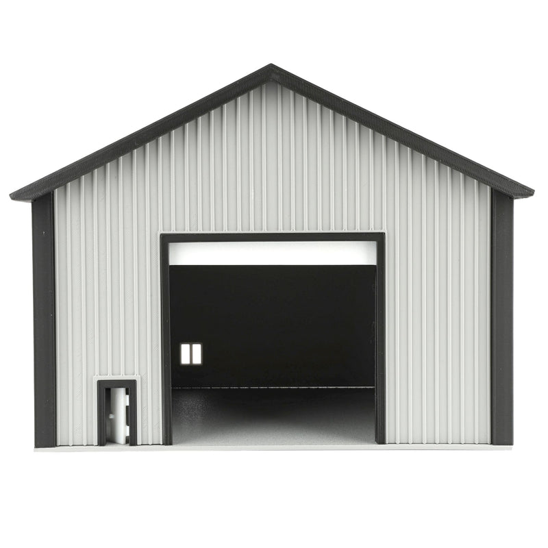 1/64 50 by 50 Shop Dark Grey with White Door by Microville Toys