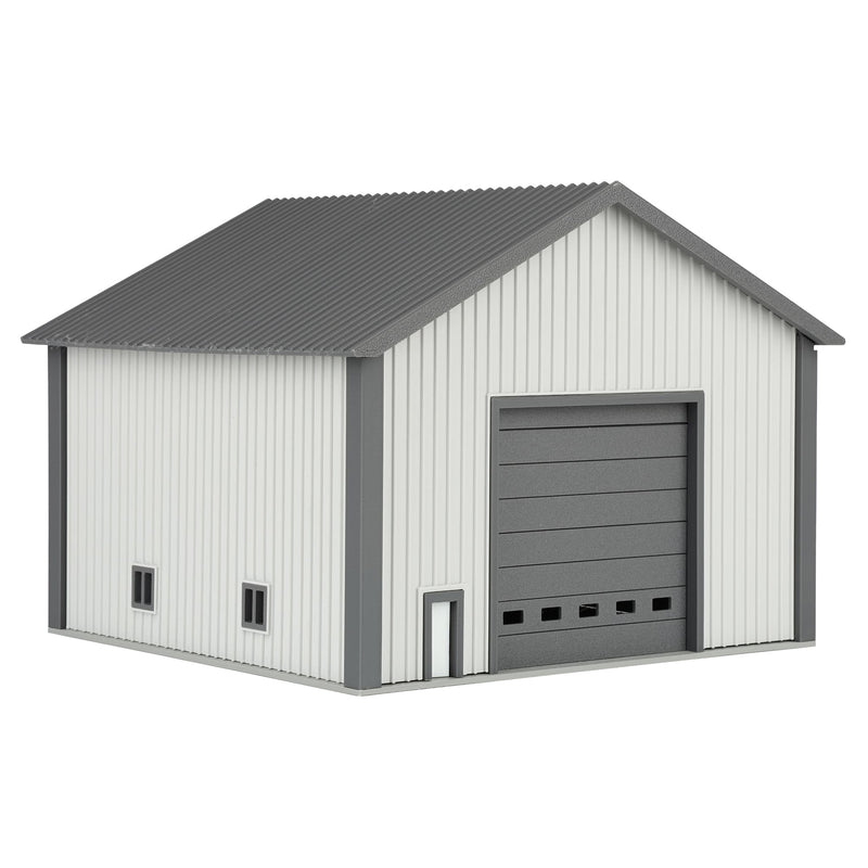 1/64 50 by 50 Shop Light Grey with Dark Door by Microville Toys
