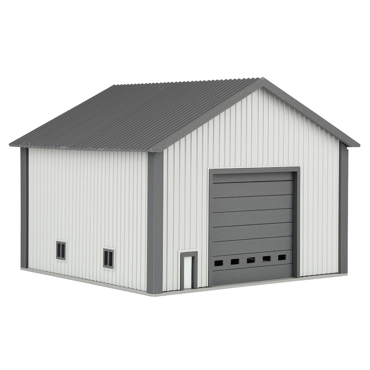 1/64 50 by 50 Shop Light Grey with Dark Door by Microville Toys