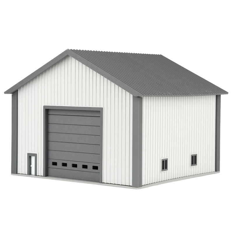 1/64 50 by 50 Shop Light Grey with Dark Door by Microville Toys