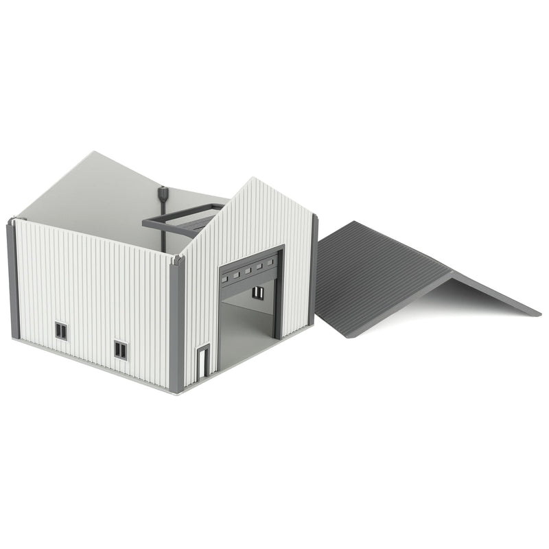 1/64 50 by 50 Shop Light Grey with Dark Door by Microville Toys