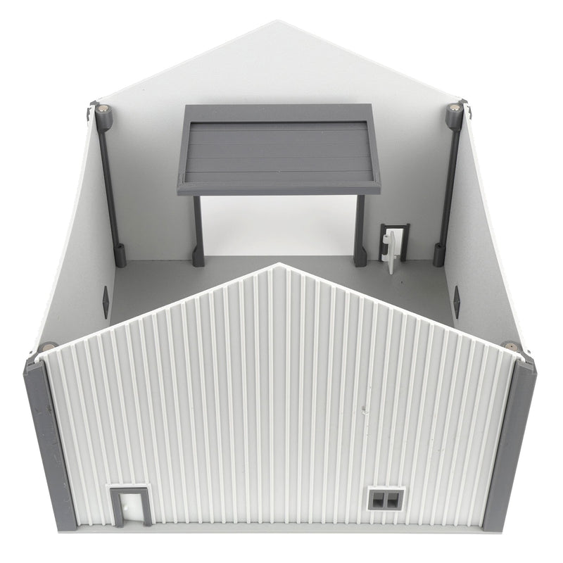 1/64 50 by 50 Shop Light Grey with Dark Door by Microville Toys