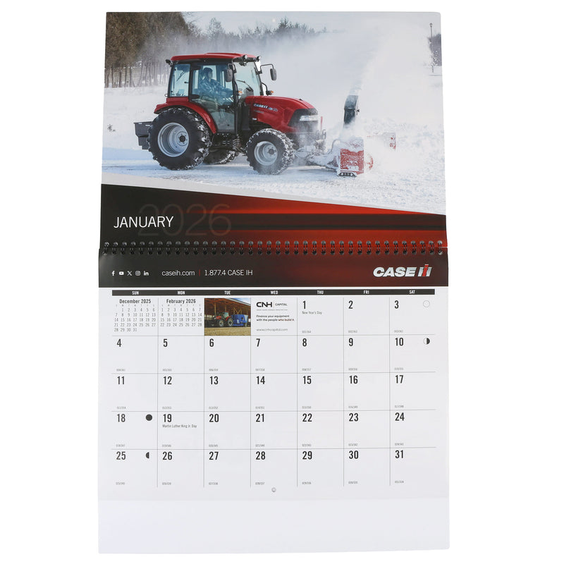 2026 Case IH 12 Month Wall Calendar, 13in x 11.5in