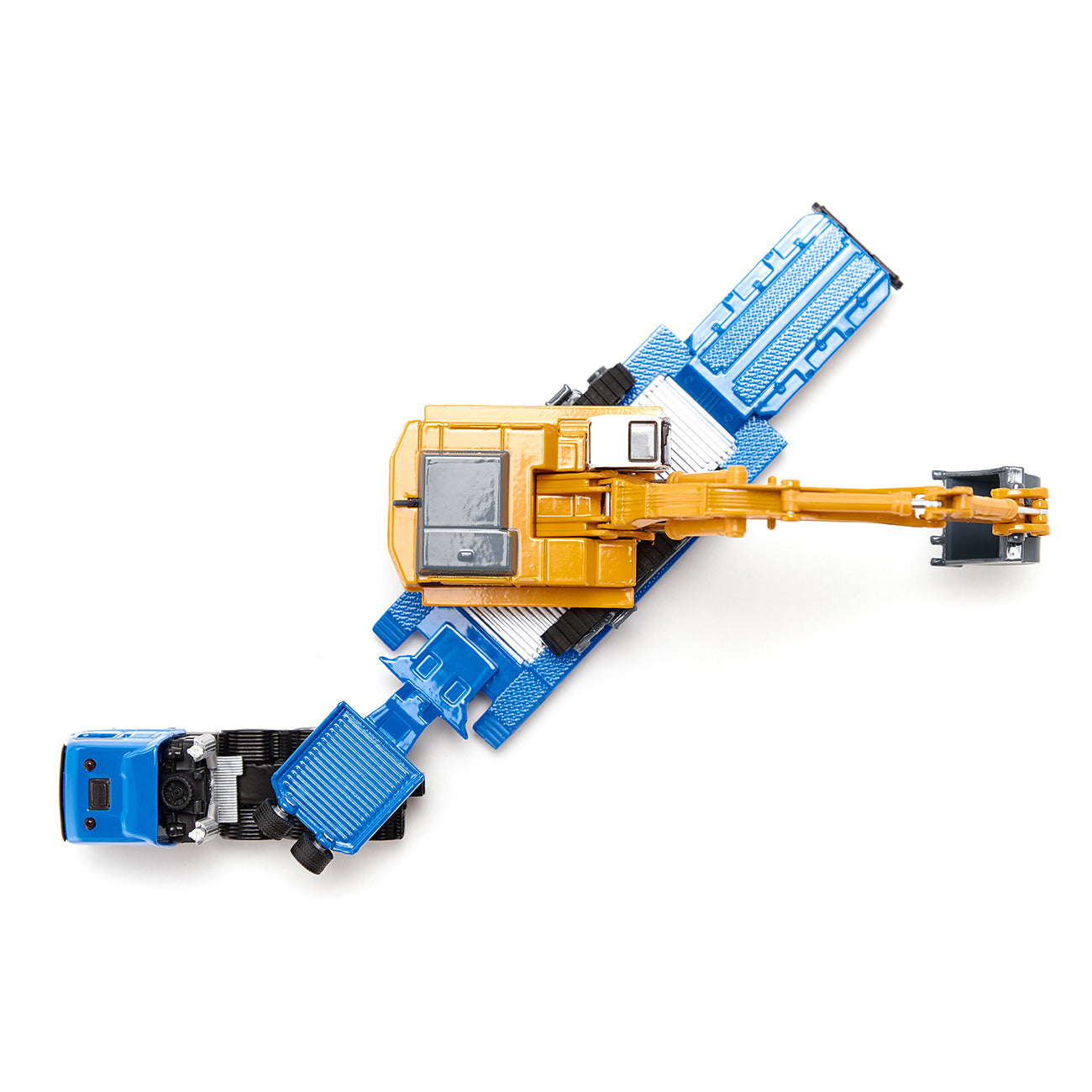 siku6714と2887 1/87 Liebherr 974 Excavator with MAN Truck & Lowboy Trailer by