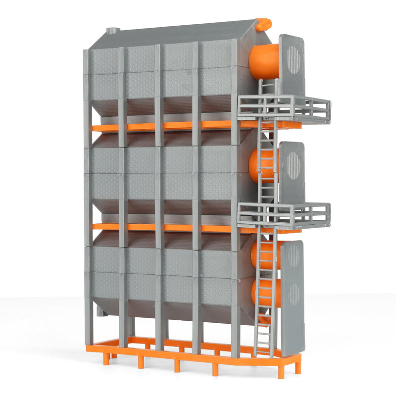 1/64 Orange Stationary Triple Grain Dryer by Standi Toys, 3 High