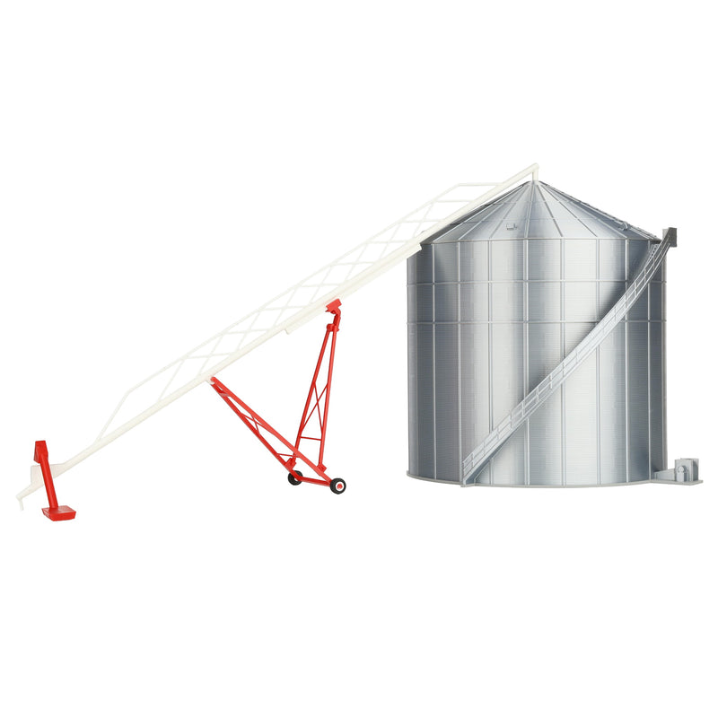 1/64 Red & White Plastic 115ft Grain Auger by Standi Toys