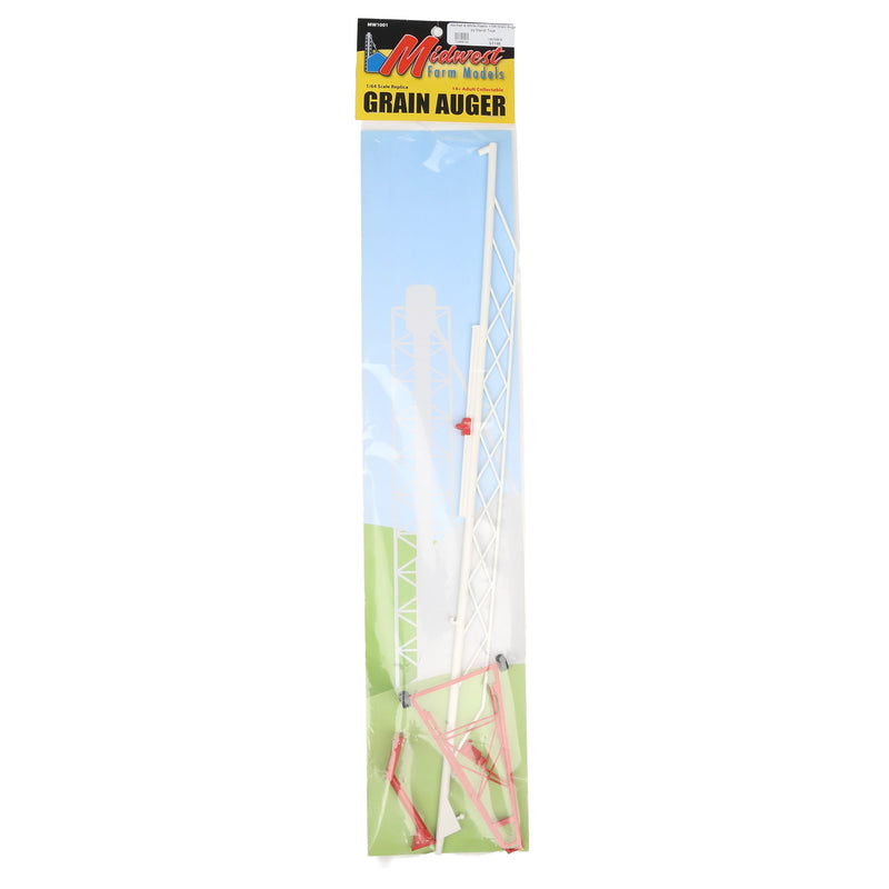 1/64 Red & White Plastic 115ft Grain Auger by Standi Toys