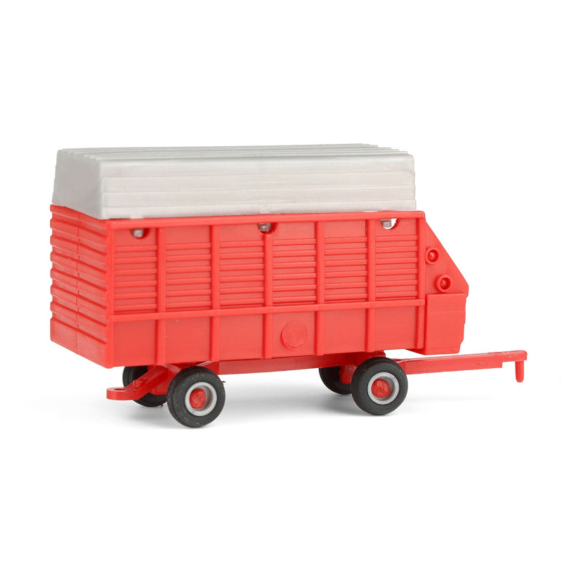 1/64 Red & Silver Forage Wagon, Single Axle By Standi Toys