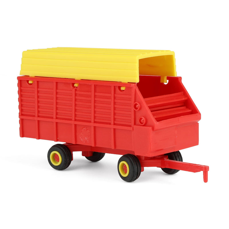 1/64 Red & Yellow Single Axle Forage Wagon by Standi Toys