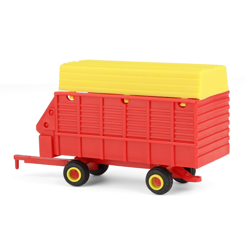 1/64 Red & Yellow Single Axle Forage Wagon by Standi Toys