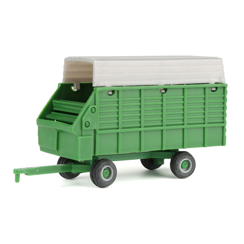 1/64 Green & Silver Single Axle Forage Wagon by Standi Toys