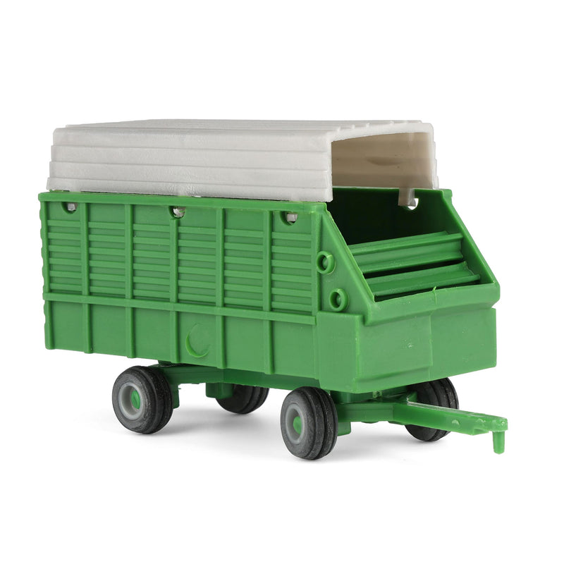 1/64 Green & Silver Single Axle Forage Wagon by Standi Toys