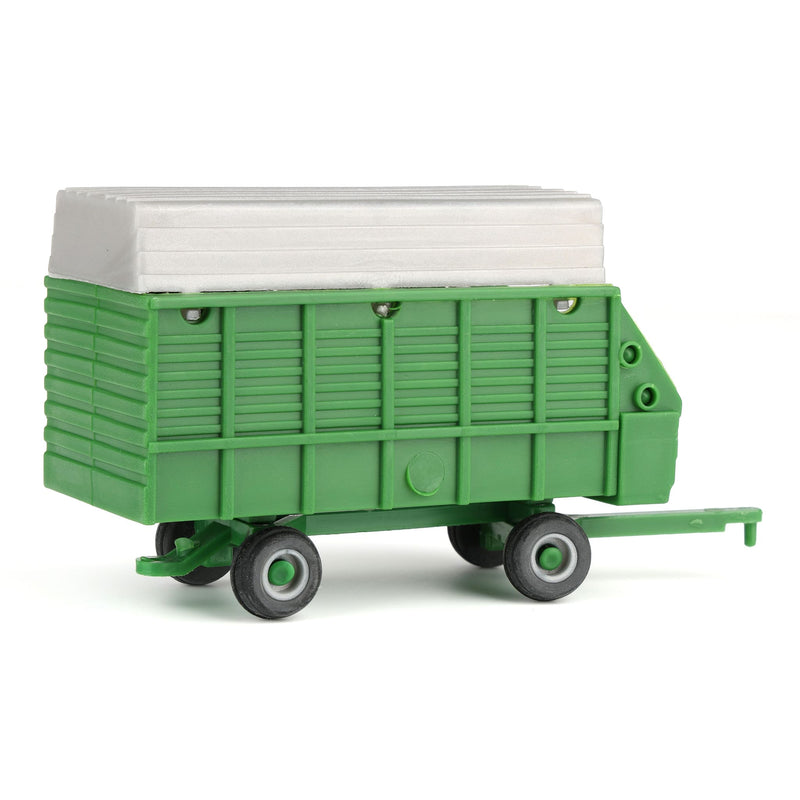 1/64 Green & Silver Single Axle Forage Wagon by Standi Toys