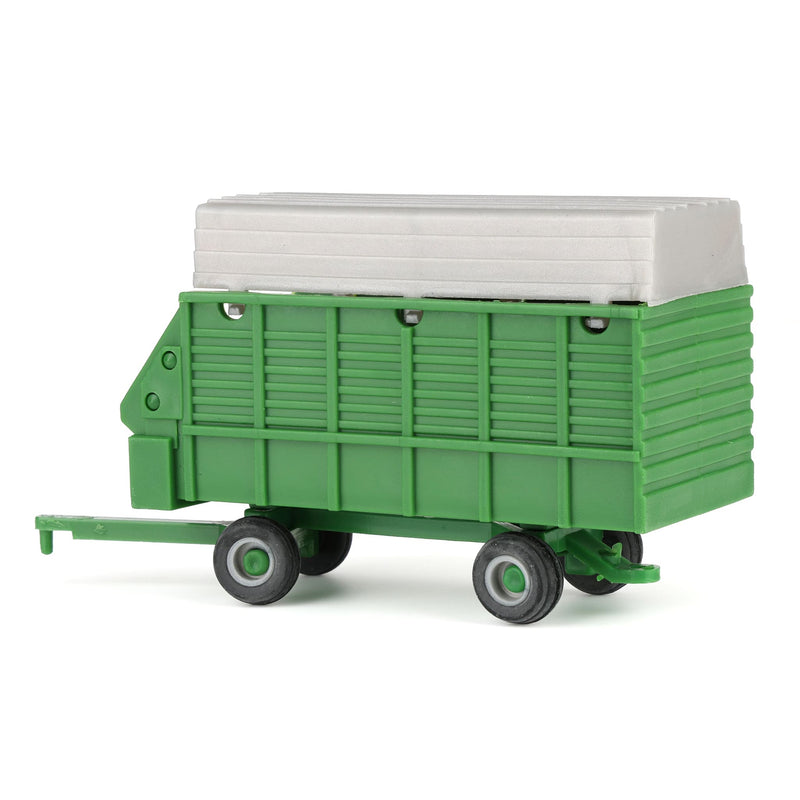 1/64 Green & Silver Single Axle Forage Wagon by Standi Toys