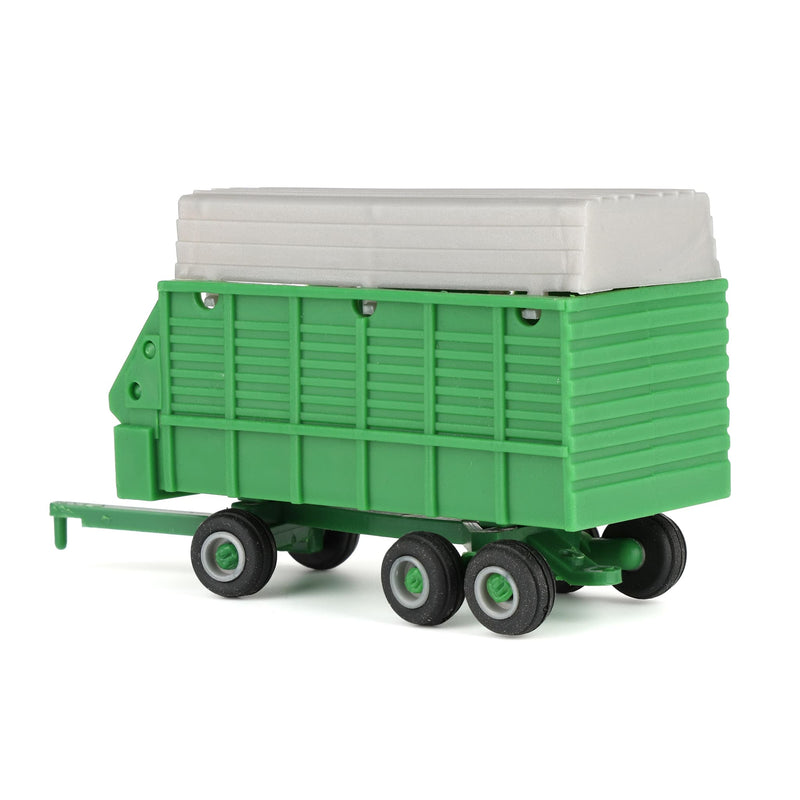 1/64 Green & Silver Tandem Axle Forage Wagon by Standi Toys
