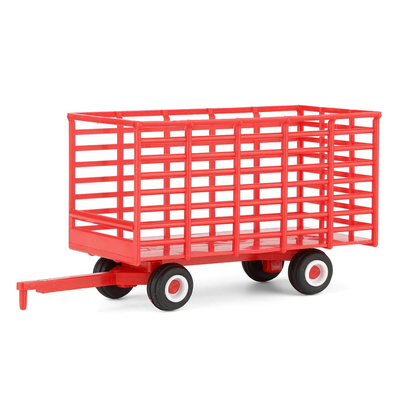 1/64 Red Plastic Hay Wagon with Rubber Tires by Standi Toys