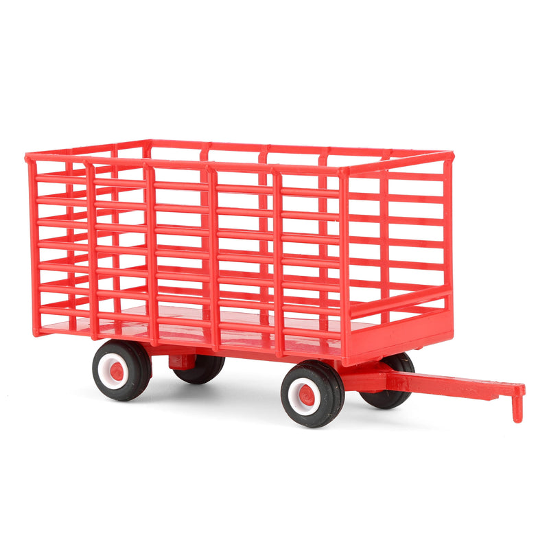 1/64 Red Plastic Hay Wagon with Rubber Tires by Standi Toys