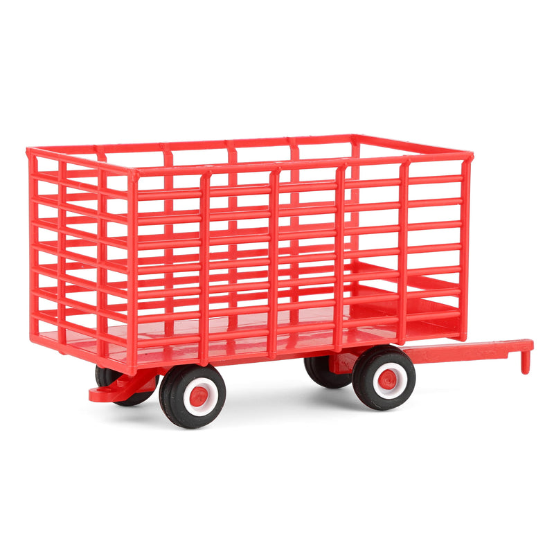 1/64 Red Plastic Hay Wagon with Rubber Tires by Standi Toys