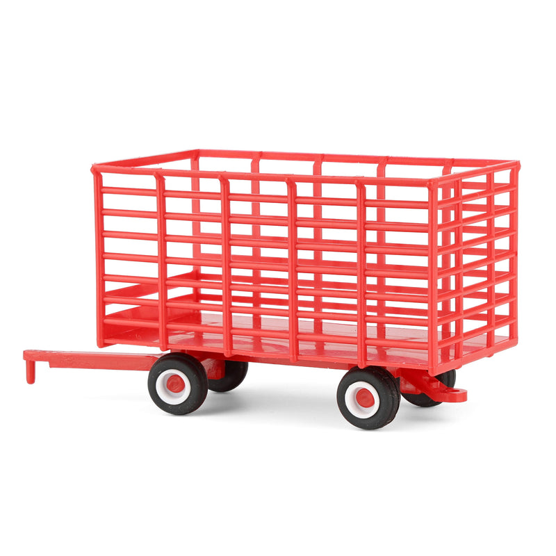 1/64 Red Plastic Hay Wagon with Rubber Tires by Standi Toys
