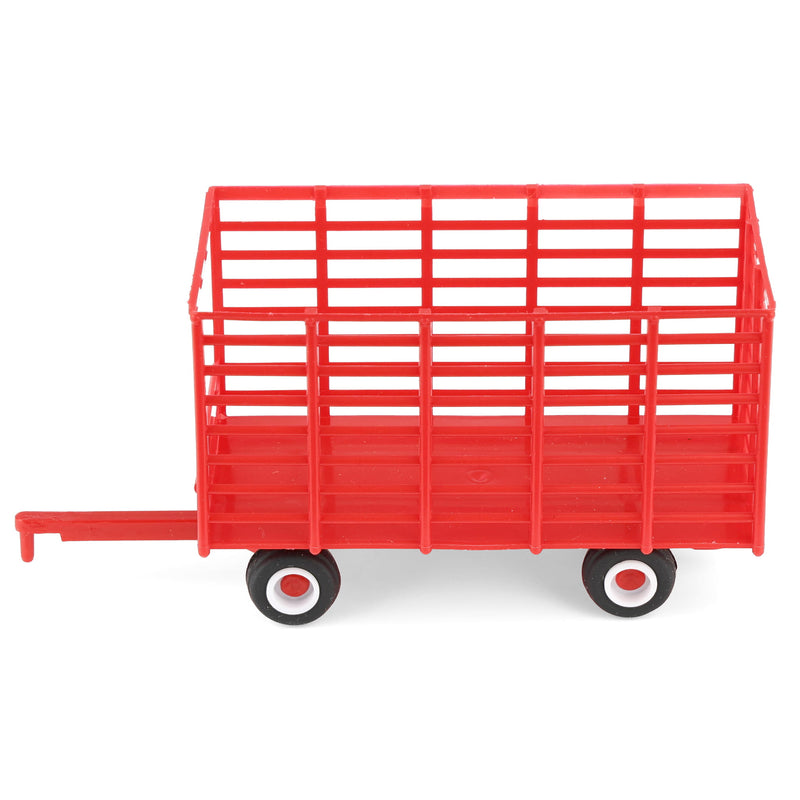 1/64 Red Plastic Hay Wagon with Rubber Tires by Standi Toys