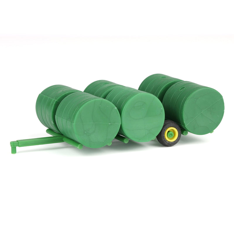 1/64 Green Round Hay Bale Transport with 6 Bales Farm Toy Accessory by Standi Toys