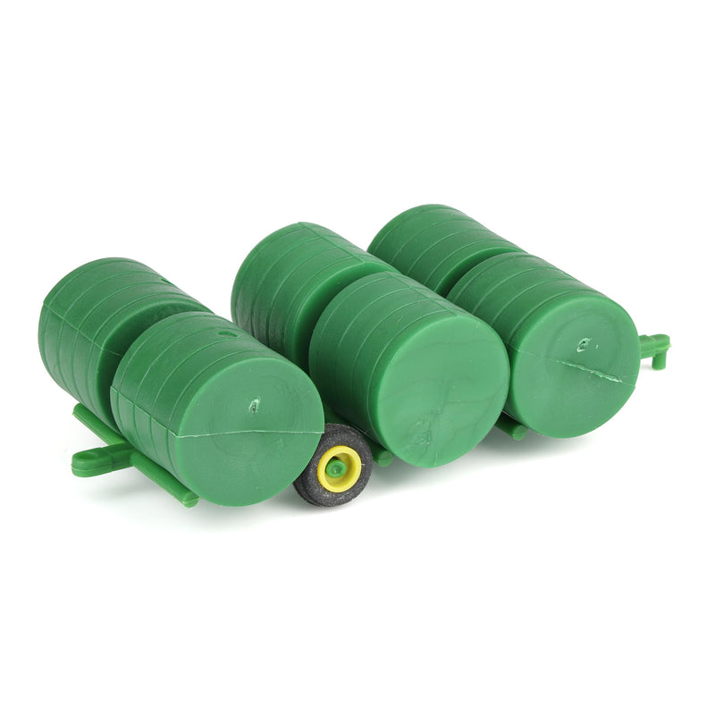 1/64 Green Round Hay Bale Transport with 6 Bales Farm Toy Accessory by Standi Toys