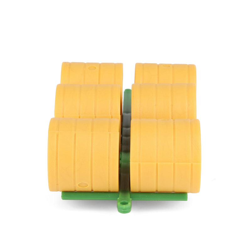 1/64 Green Round Straw Bale Transport with 6 Bales Farm Toy Accessory by Standi Toys