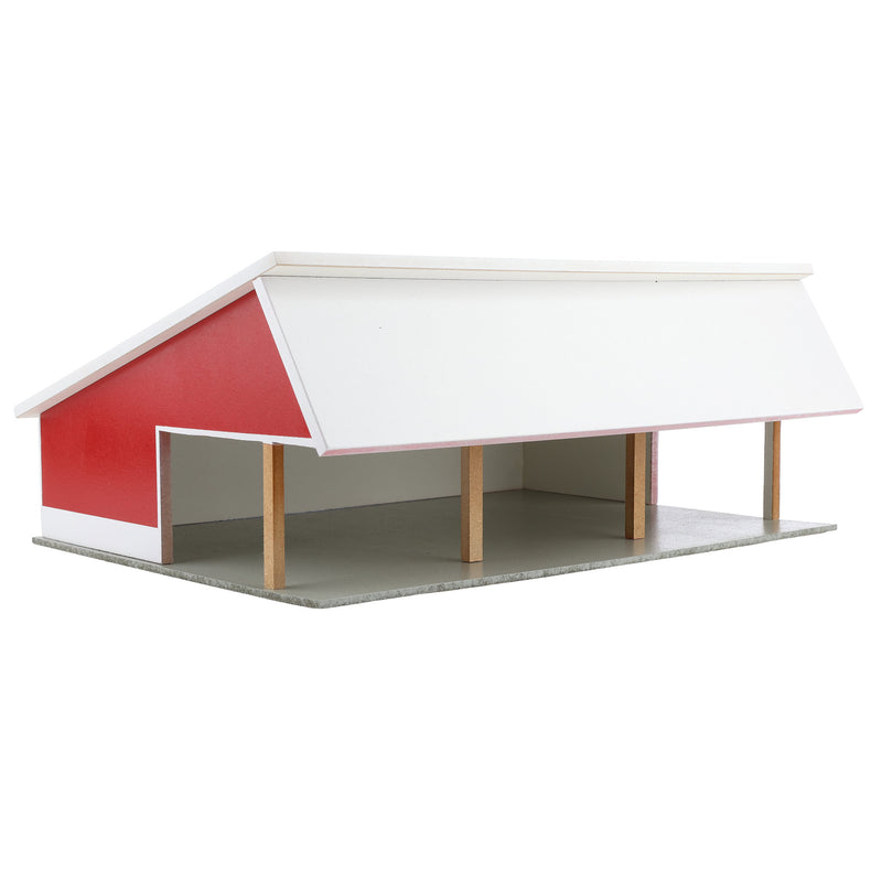 1/64 Red & White 64ft x 48ft Wooden Cattle Shed with Removeable Roof