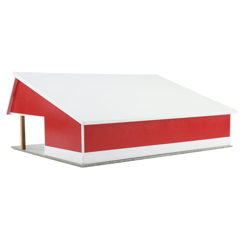 1/64 Red & White 64ft x 48ft Wooden Cattle Shed with Removeable Roof