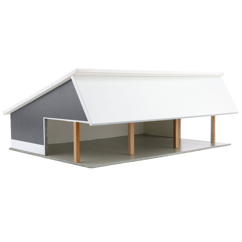 1/64 Light & Dark Gray 64ft x 48ft Wooden Cattle Shed with Removeable Roof