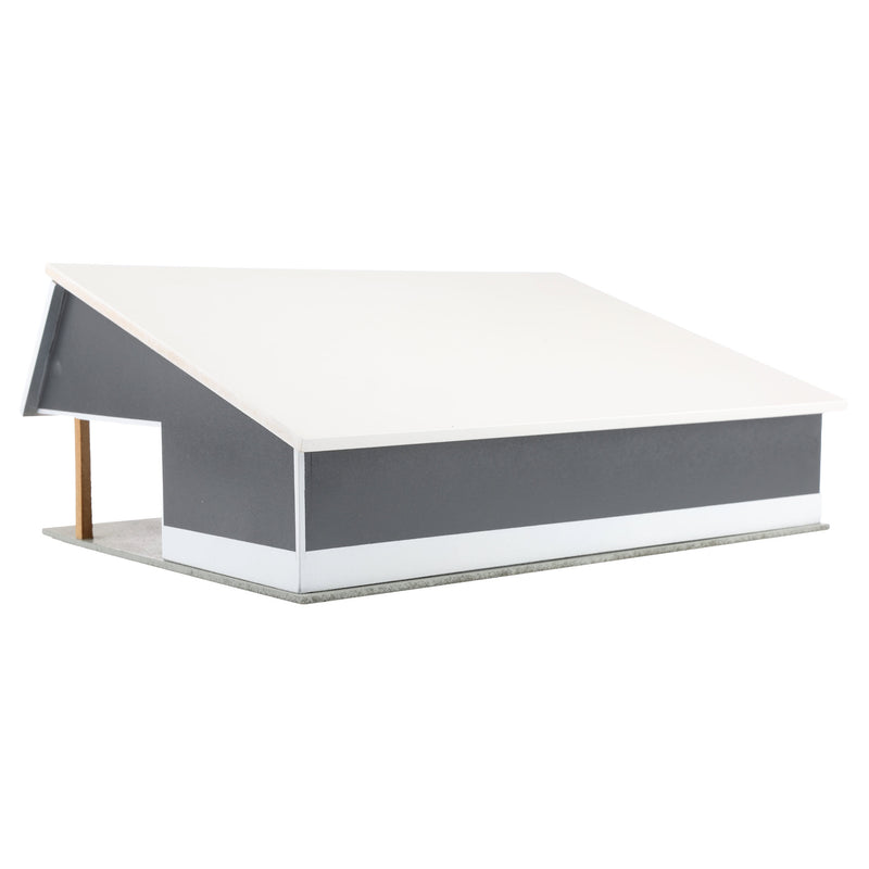 1/64 Light & Dark Gray 64ft x 48ft Wooden Cattle Shed with Removeable Roof