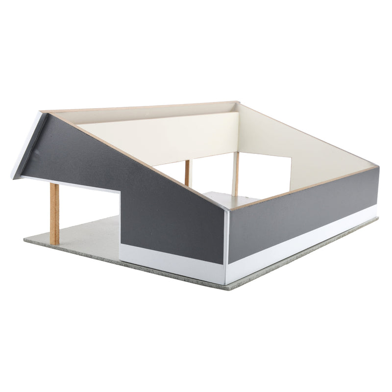 1/64 Light & Dark Gray 64ft x 48ft Wooden Cattle Shed with Removeable Roof