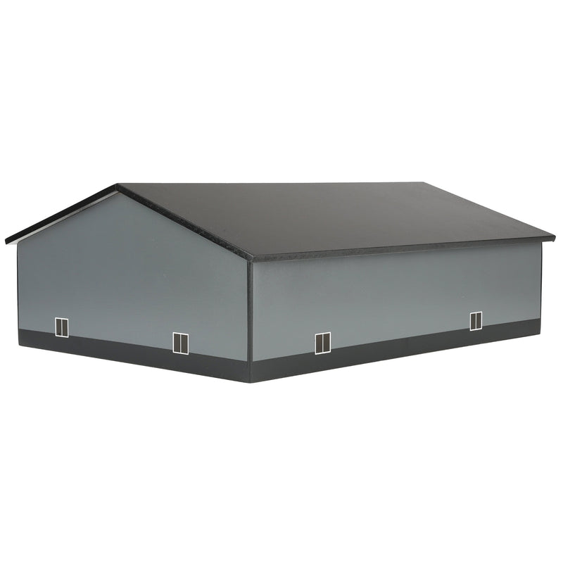 1/64 Gray & Black 2 Door 60ft x 80ft Wooden Tractor or Truck Shop