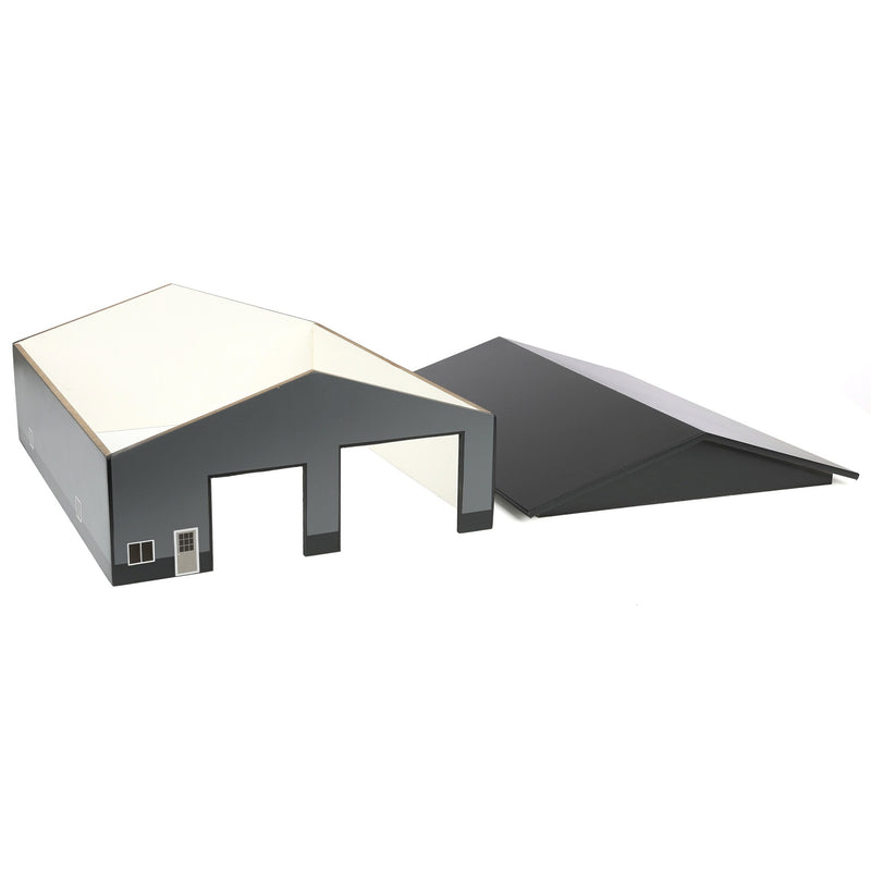 1/64 Gray & Black 2 Door 60ft x 80ft Wooden Tractor or Truck Shop