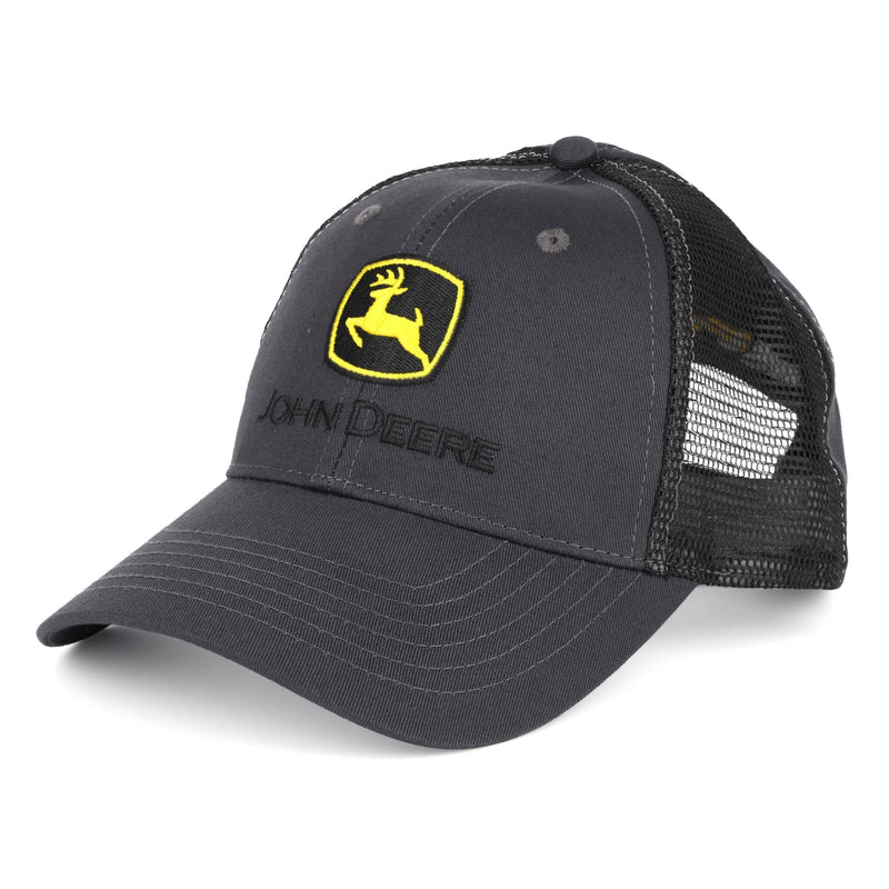 John Deere Construction Charcoal Twill Cap with Black Mesh Back