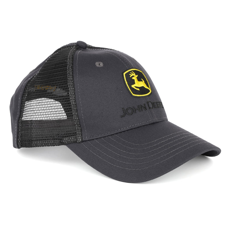 John Deere Construction Charcoal Twill Cap with Black Mesh Back