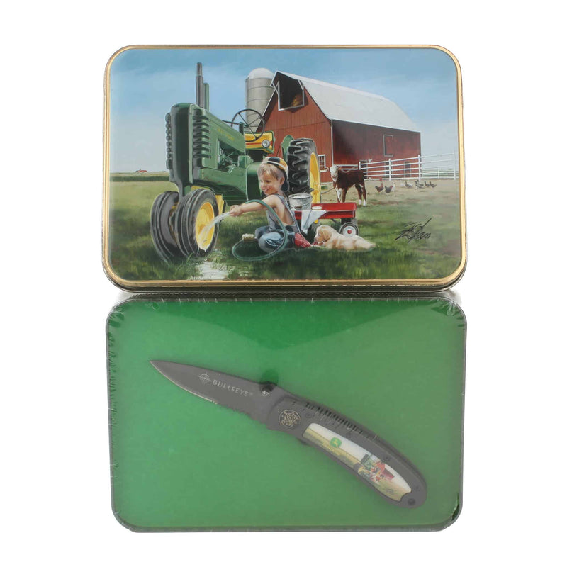 Smith & Wesson John Deere Bullseye Folding Knife with Donald Zolan Design in Tin