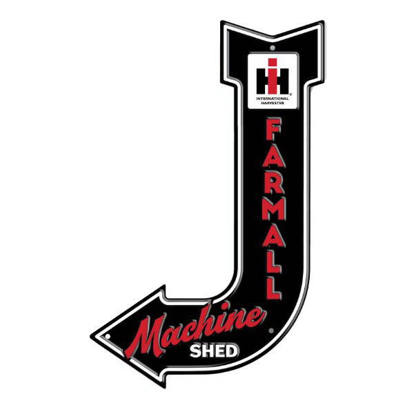 IH Farmall Machine Shed Arrow Tin Sign