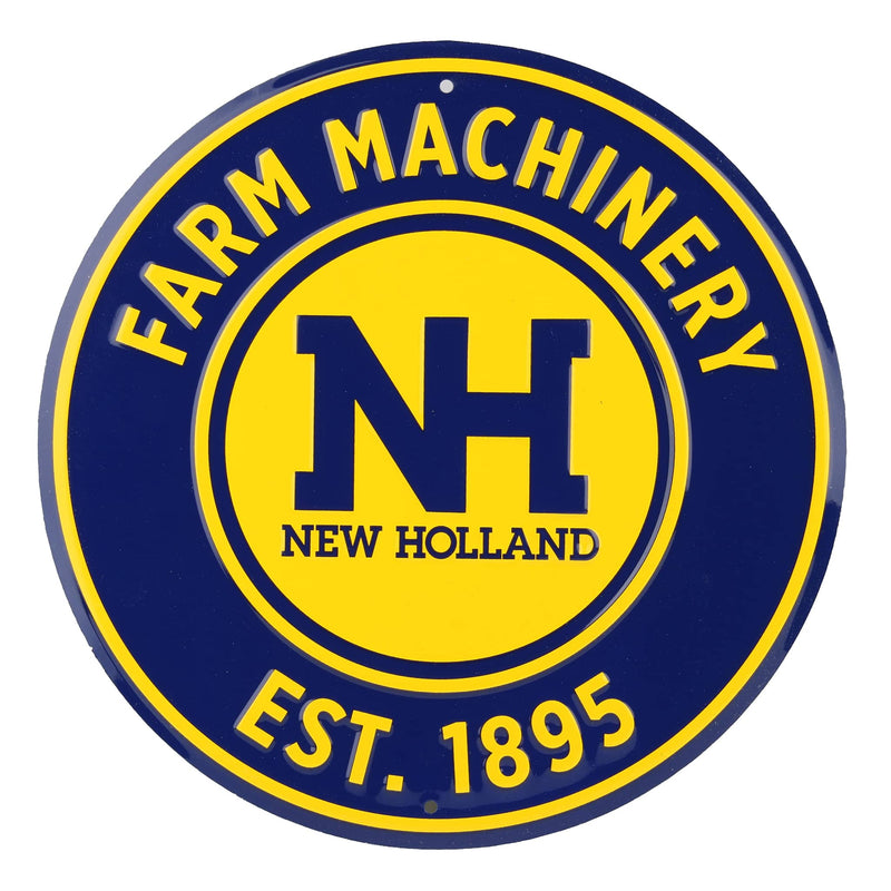 New Holland Farm Machinery Est. 1895 12" Round Tin Sign