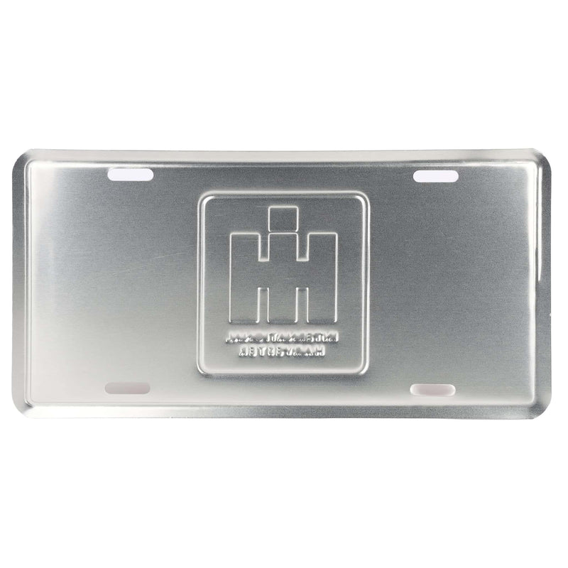 Red License Plate with large IH Logo in center