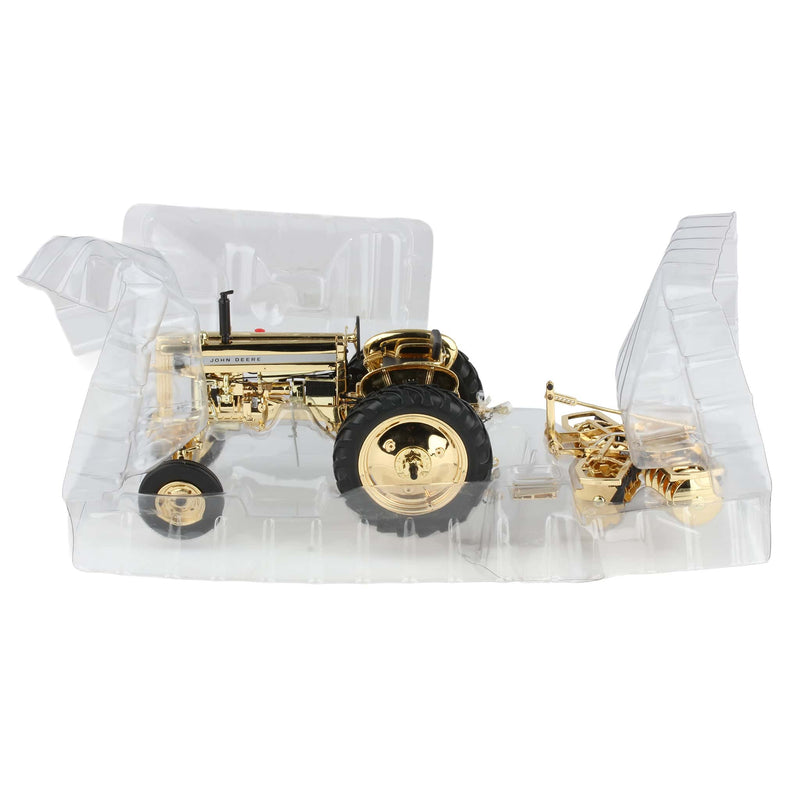 Gold Chrome ~ 1/16 John Deere 420 with 4 Gang Disk 2006 JD EXPO, GOLD Dealer Award by ERTL