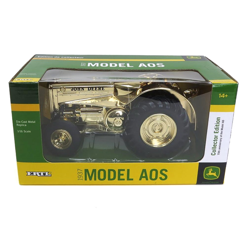 GOLD ~ 1/16 1937 John Deere Model AOS Orchard Tractor by ERTL, 75th Anniversary Collector Edition